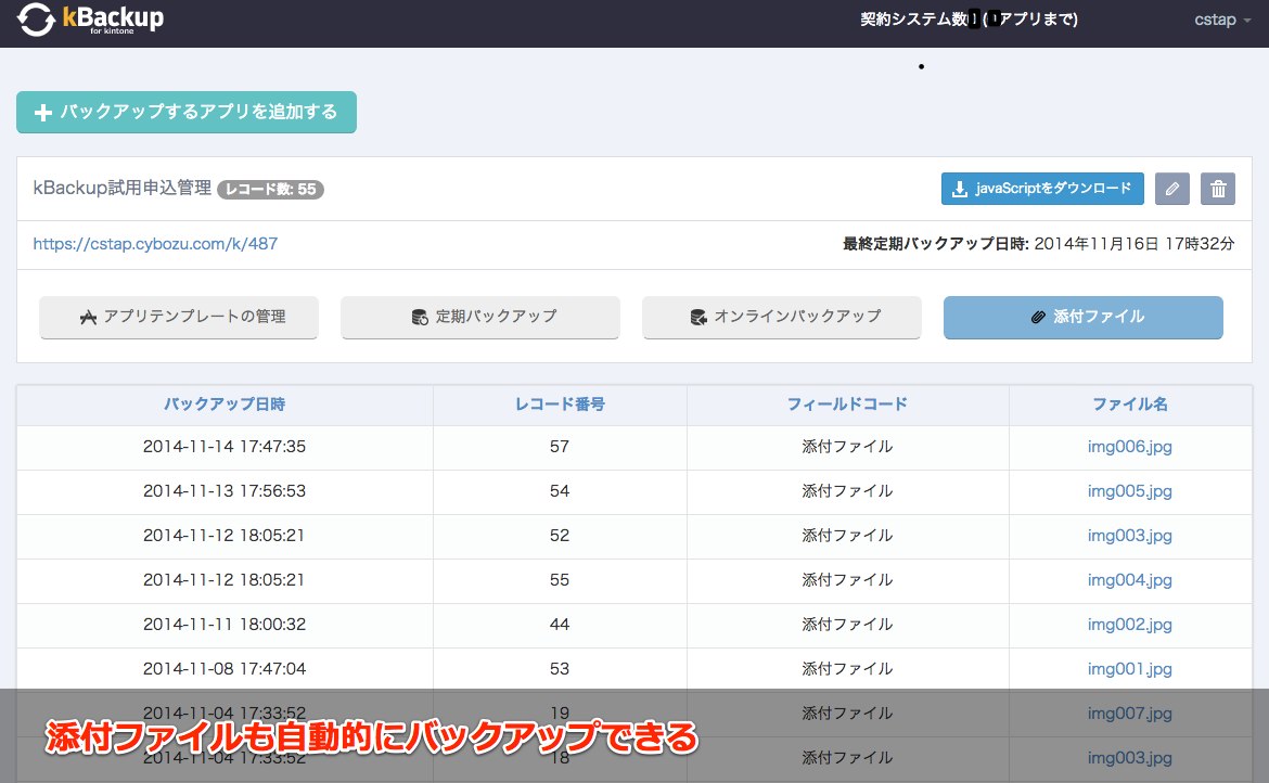 Kbackup Kintone キントーン 拡張機能 サイボウズの業務改善プラットフォーム