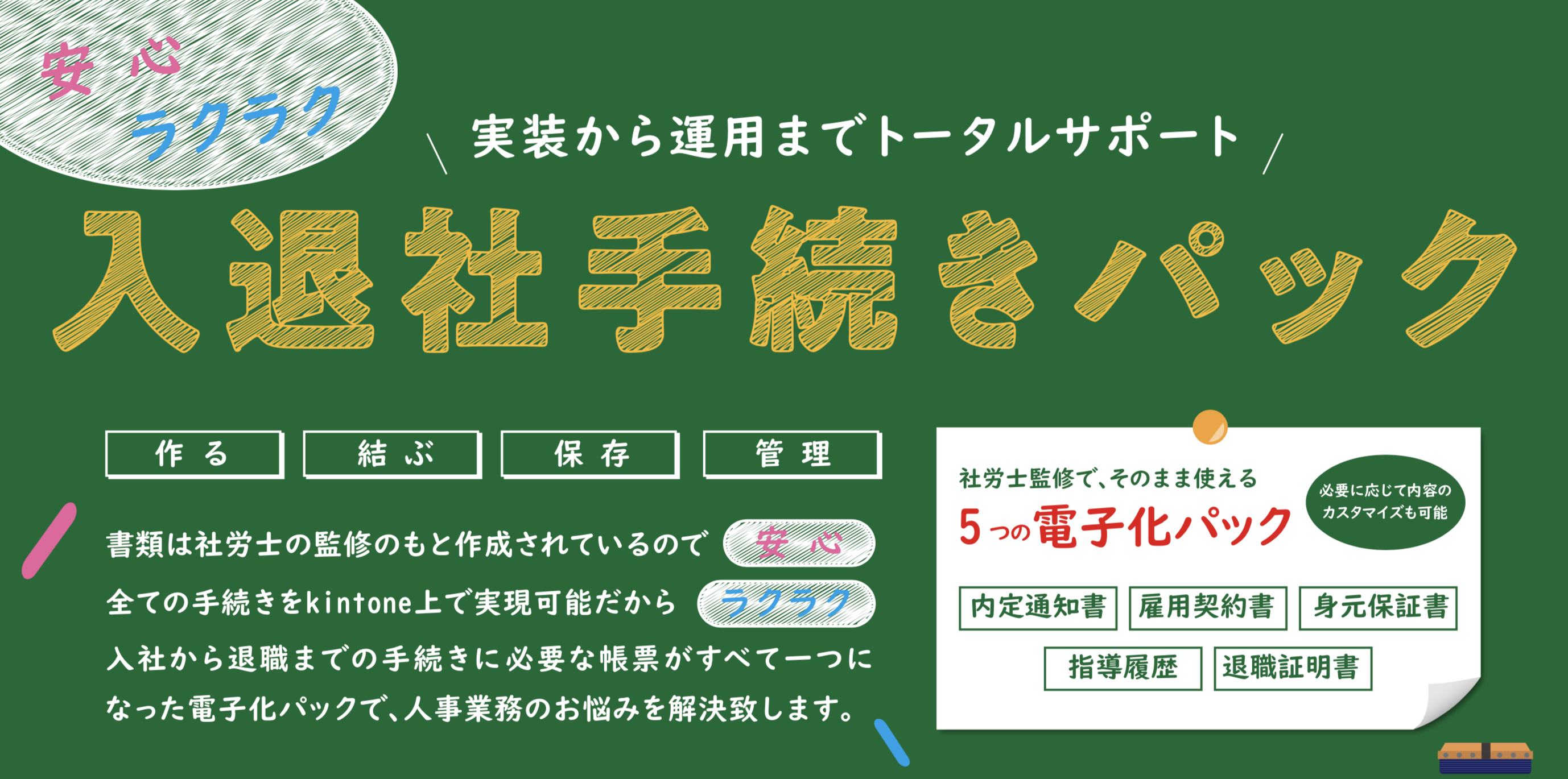 入退社手続き電子化パック Kintone キントーン 拡張機能 サイボウズの業務改善プラットフォーム